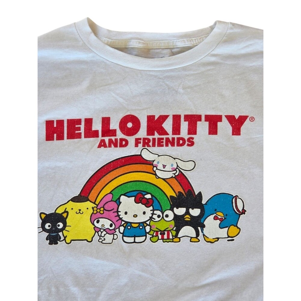 Hello Kitty & Friends Rainbow Tee XL White T-Shirt 48" chest UNISEX 100% Cotton